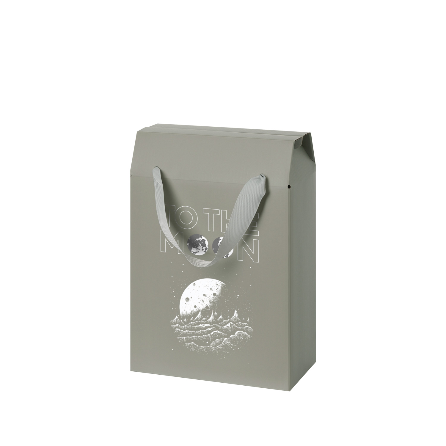 Подарочная коробка-пакет универсальная малая, серая-6