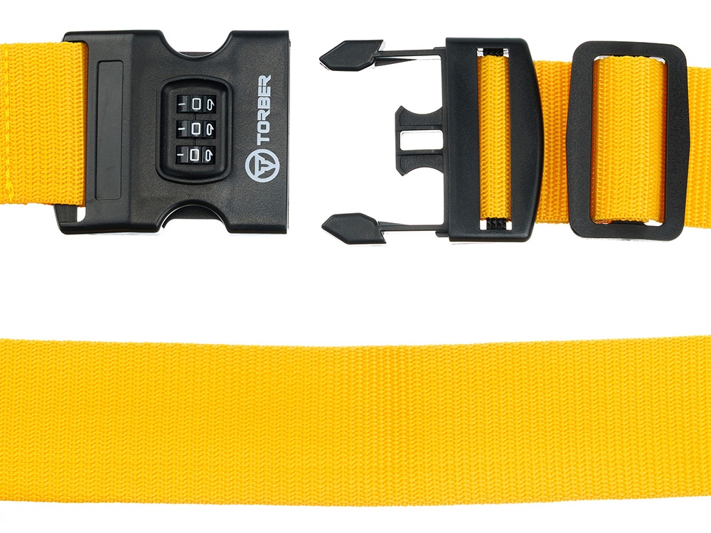 Ремень для чемодана Torber, желтый, 182 х 5 см-2