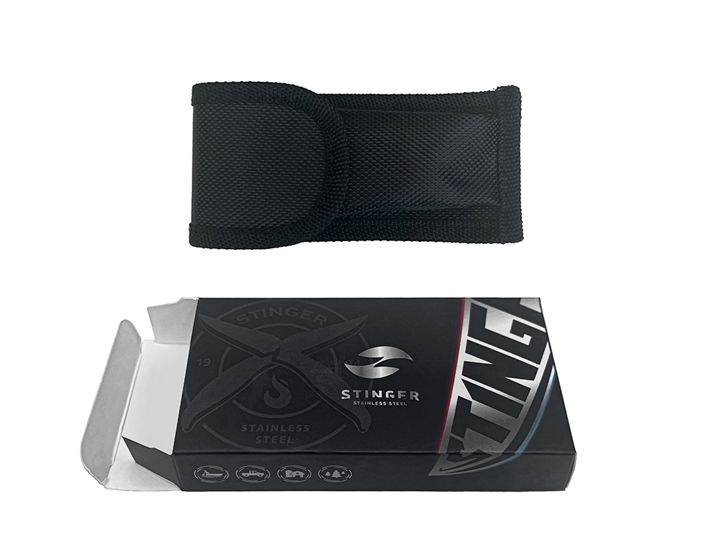 Мультитул Stinger, 100x45 мм, 11 функций, сталь, серебристый, в комплекте нейлоновый чехол-5