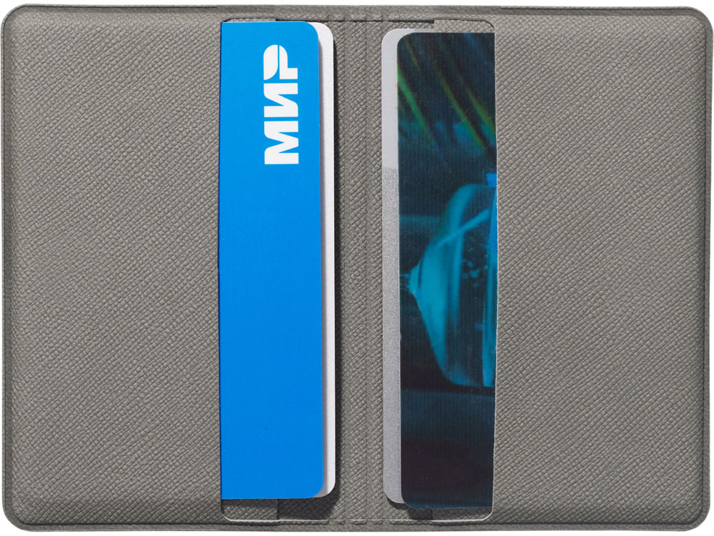 Футляр-книжка на 4-е карты с RFID Favor, серый-3