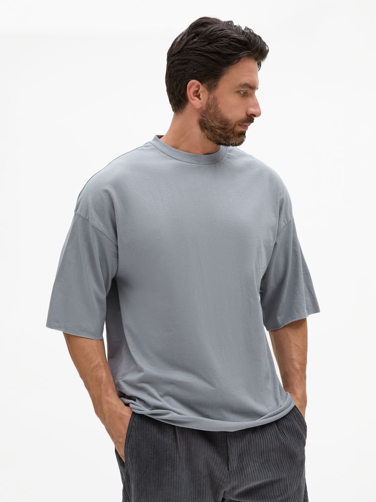 Футболка унисекс оверсайз T1, серая-1