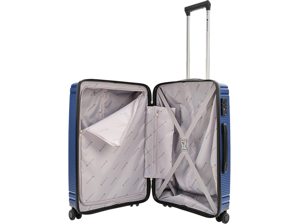 Чемодан 4-х колесный, Magellan, TRINIDAD, 70л, синий металлик-3