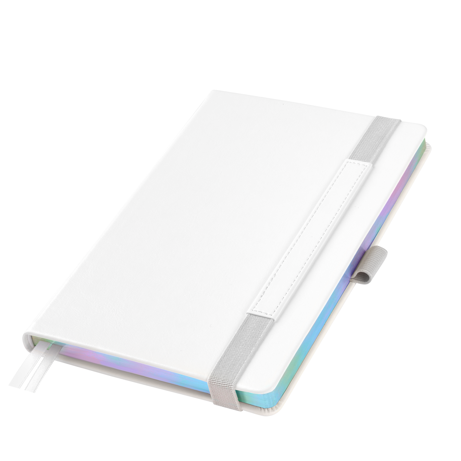 Ежедневник Galaxy недатированный, жесткая обложка, срез голограф. фольга, белый-1