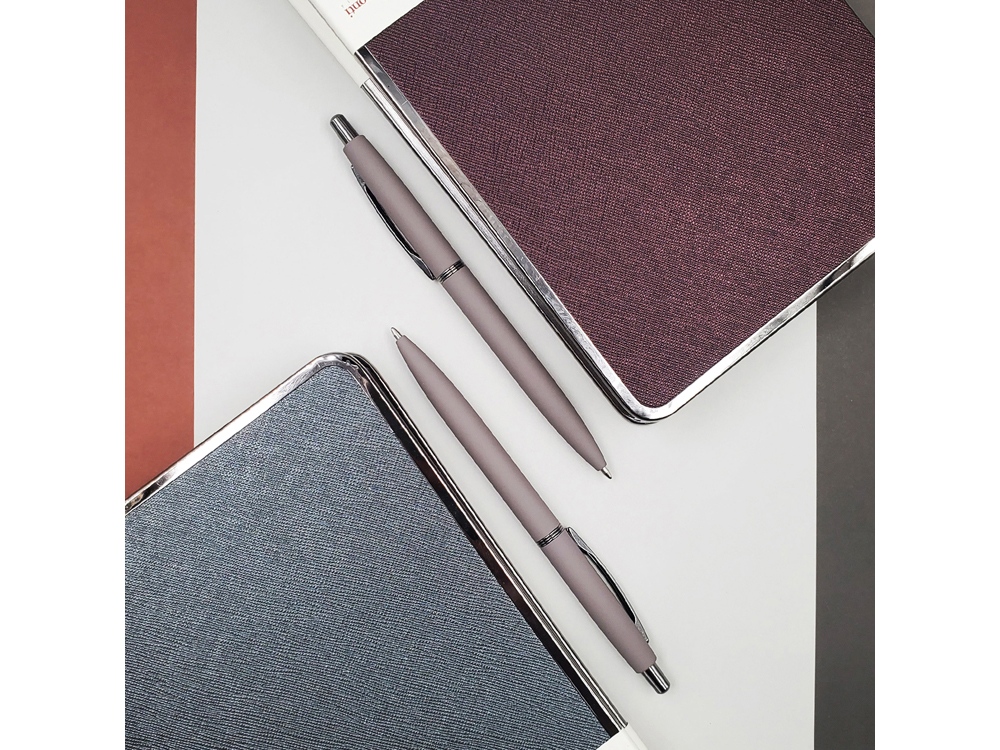 Ручка металлическая шариковая San Remo, софт-тач, 1.0 мм, серый-4