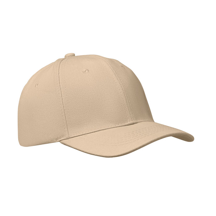 6 panel baseball cap, бежевый-0