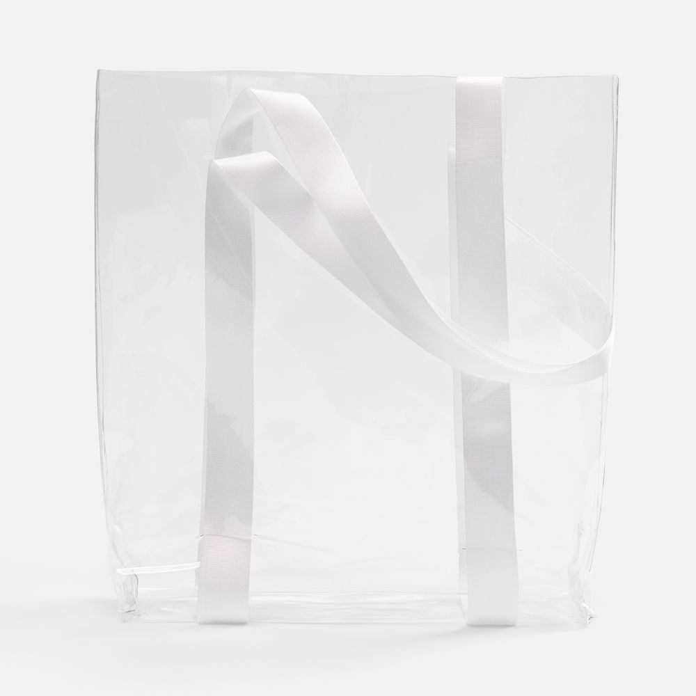 Шопер Clear Fest, ver.2, прозрачный с белыми ручками-1