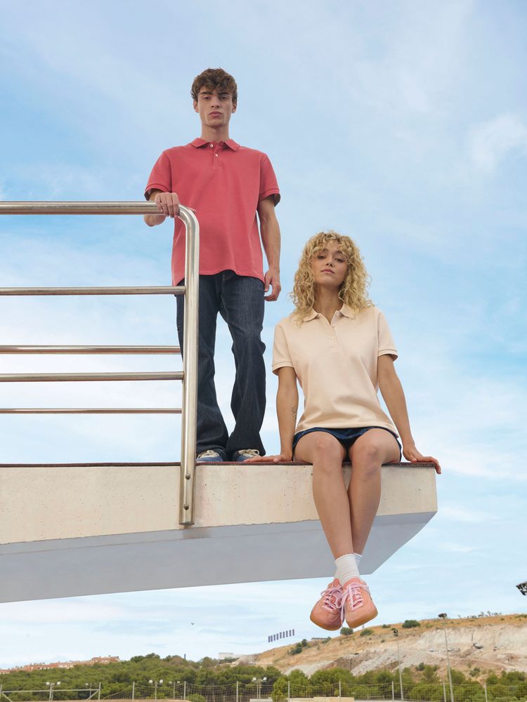 Рубашка поло унисекс Pacific, красная-4