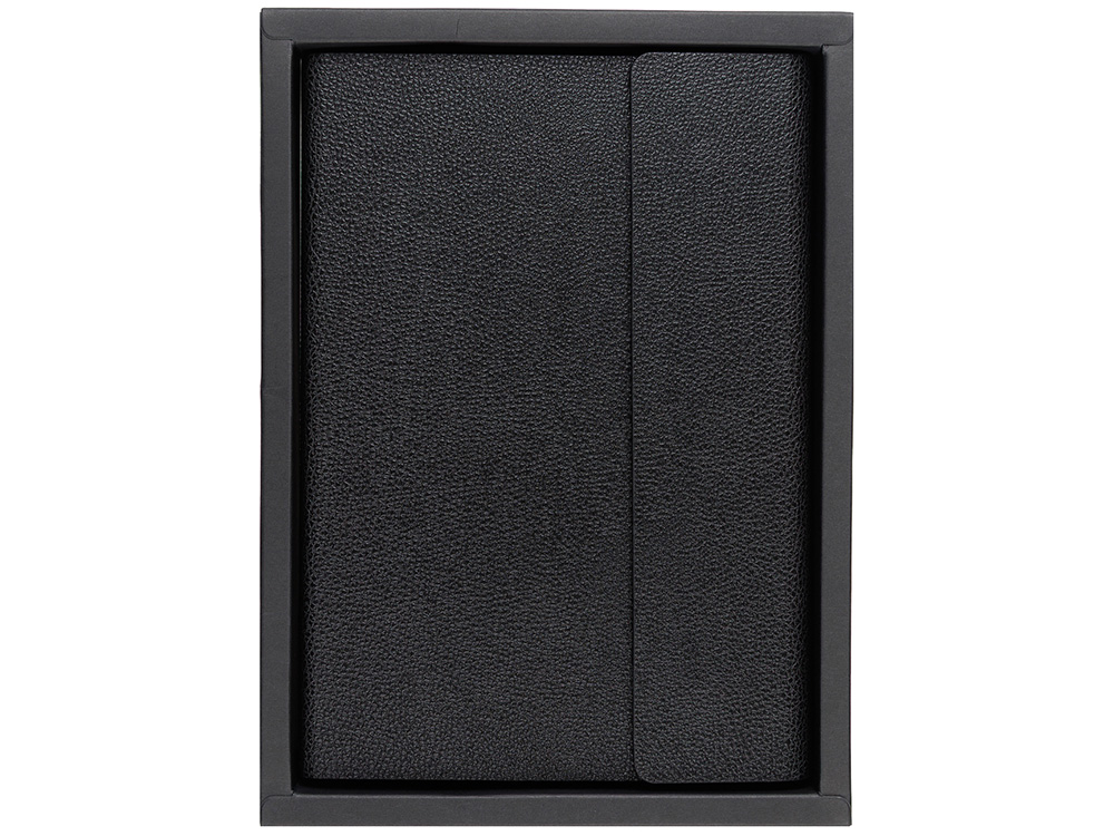 Ежедневник недатированный с магнитным клапаном А5 Venezia, черный-5