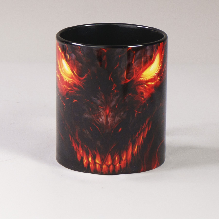 Кружка для сублимации, 330 мл, d=82 мм, стандарт А, белая, черная внутри, черная ручка, белый, черный-2