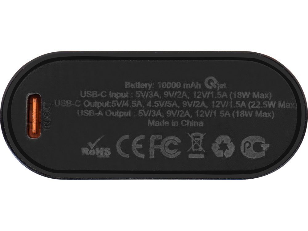 Внешний аккумулятор с QC/PD Qwik, 10000 mah, черный-5
