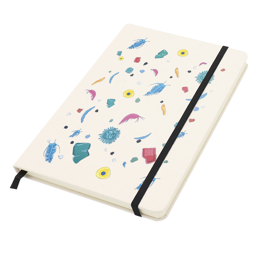 Блокнот из переработанных тетрапак в твёрдом переплёте Rebirth, Серый-5