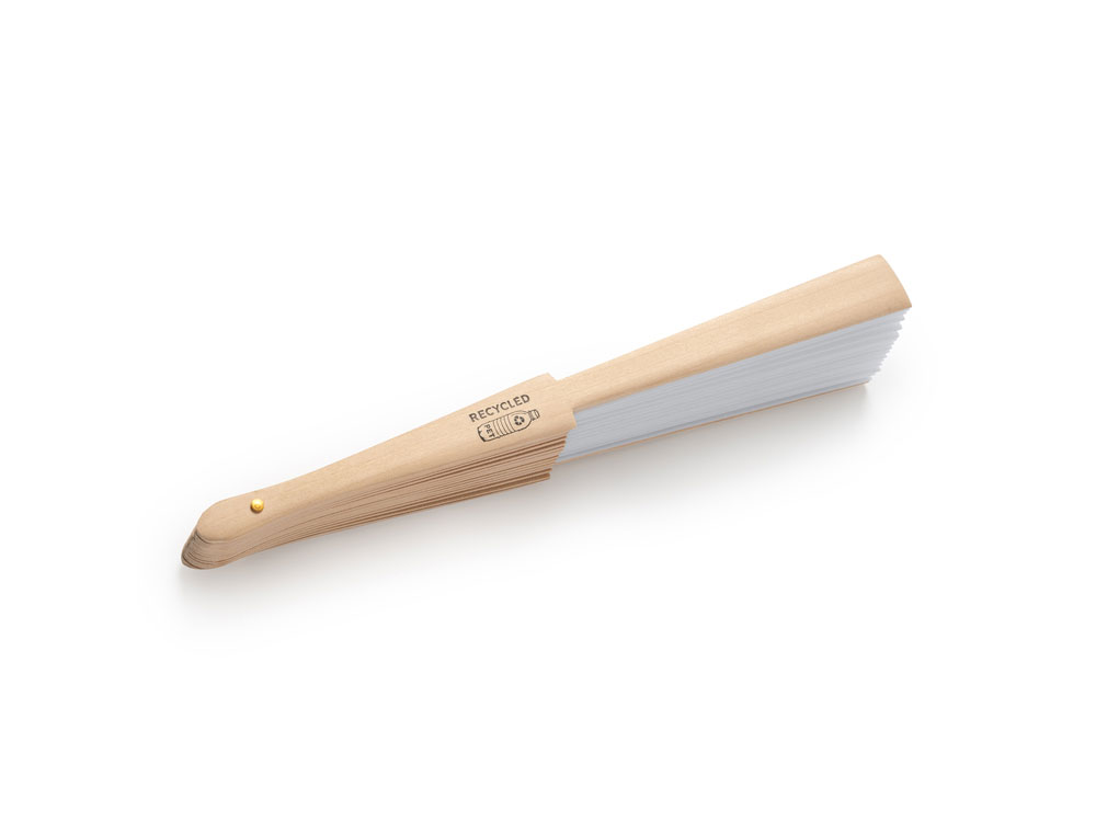 Деревянный веер MILOS, натуральный/белый-1