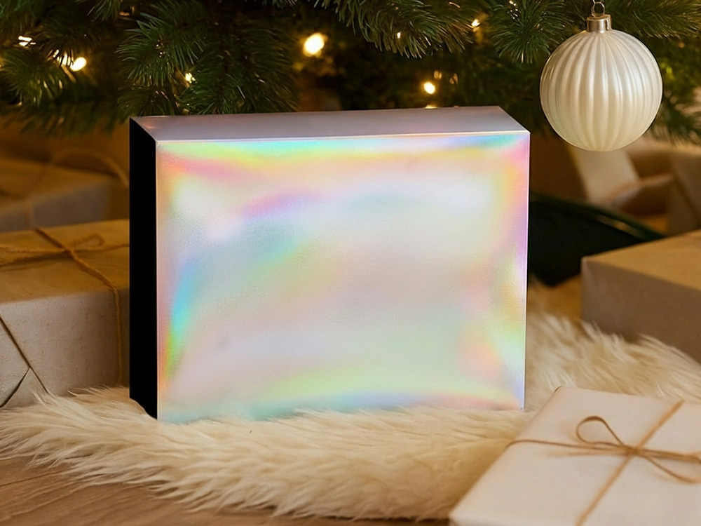 Подарочная коробка с голографическим шубером без печати Aurora, XL, 300х235х105 мм.-5