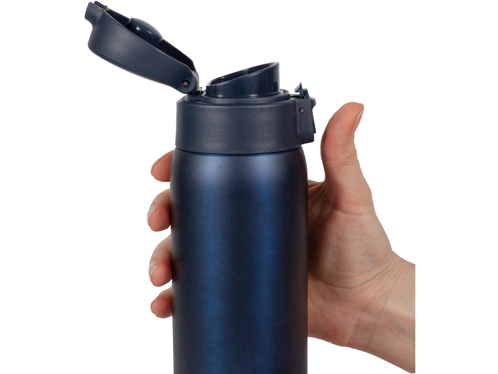 Термокружка Relaxika 701 (0,48 литра), синяя (без лого)-12