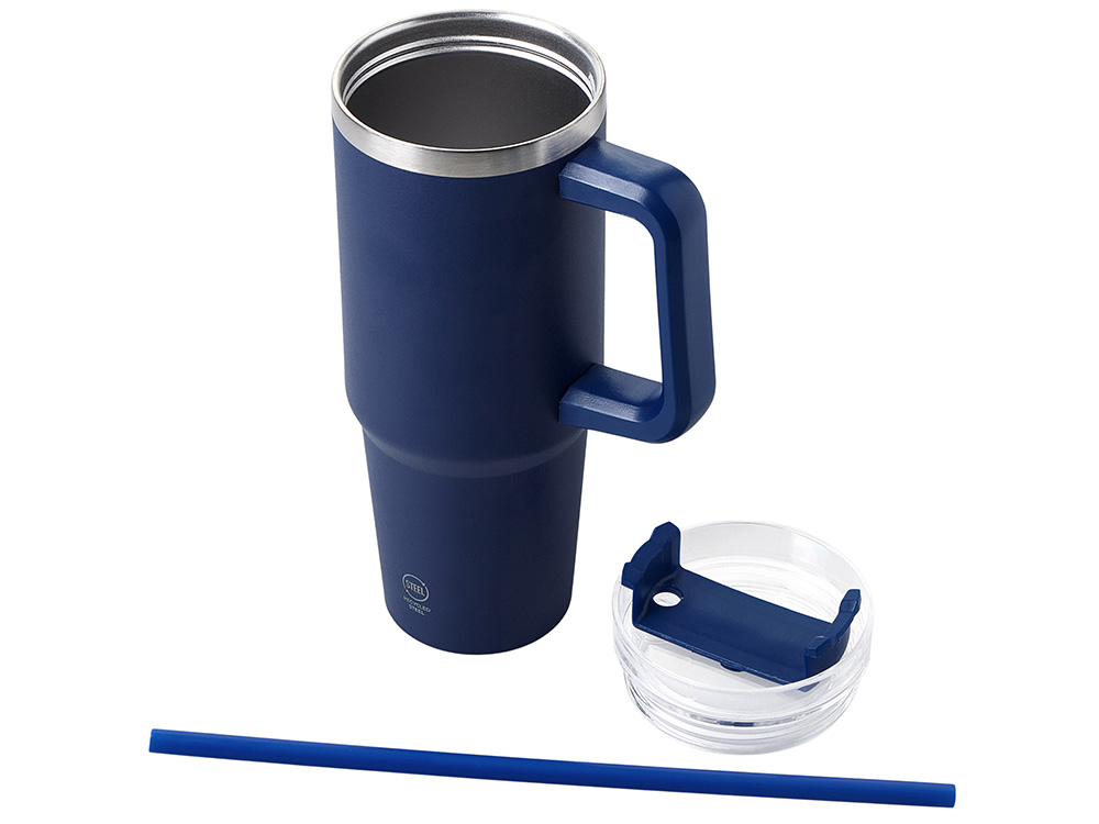 Термокружка KRANSTON с двойными стенками из переработанной нержавеющей стали, синий нейви-1