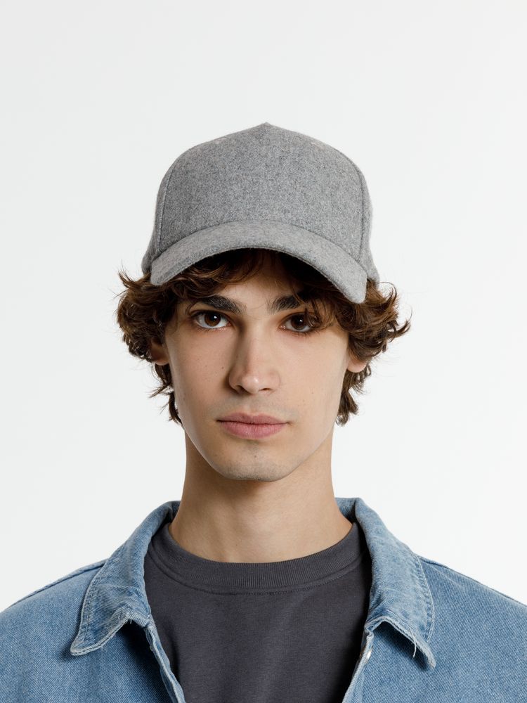Бейсболка Woolridge, серый меланж-3
