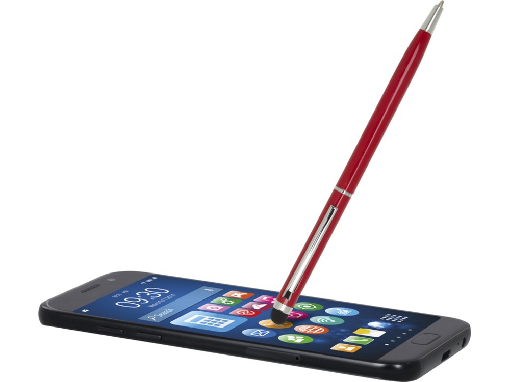 Шариковая ручка Ore алюминиевая со стилусом - Красный-3