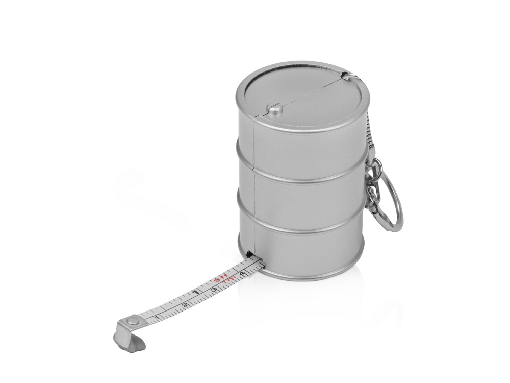 Брелок-рулетка Баррель, 1 м., серебристый-1