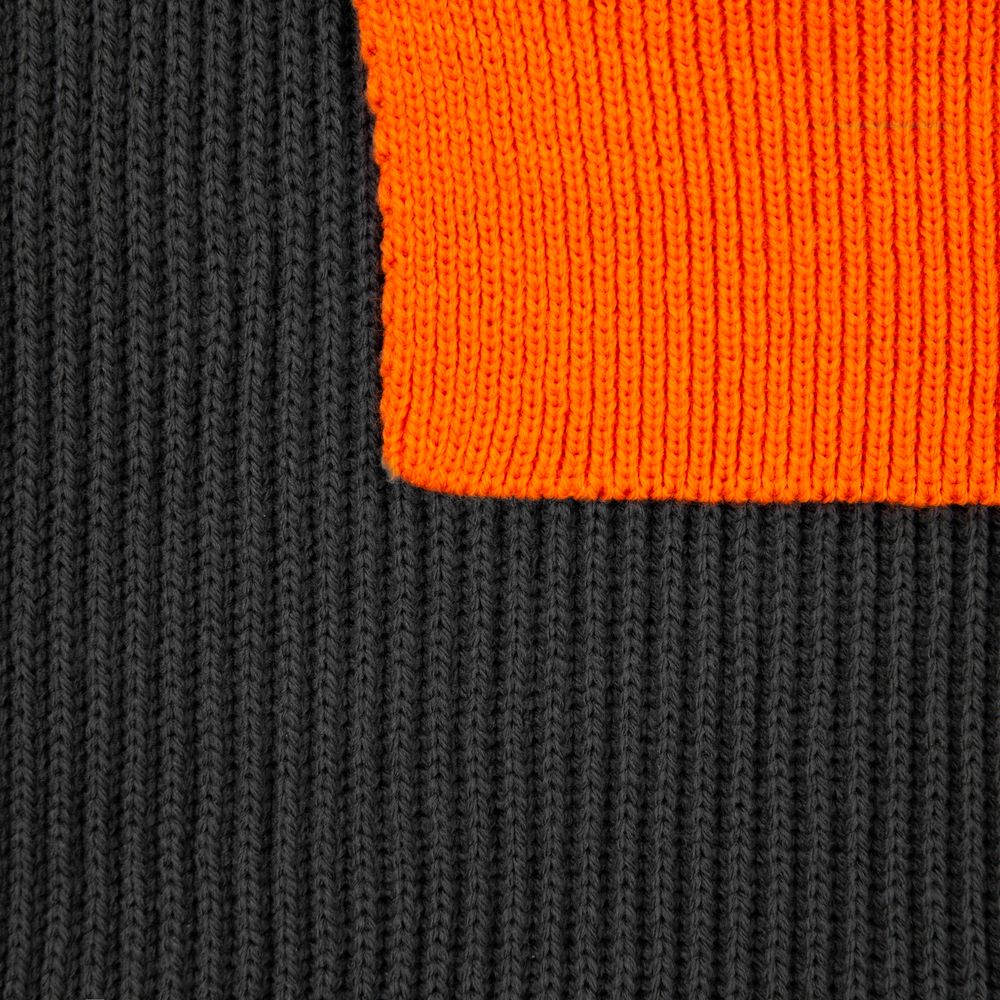 Шарф Snappy, темно-серый с оранжевым-2