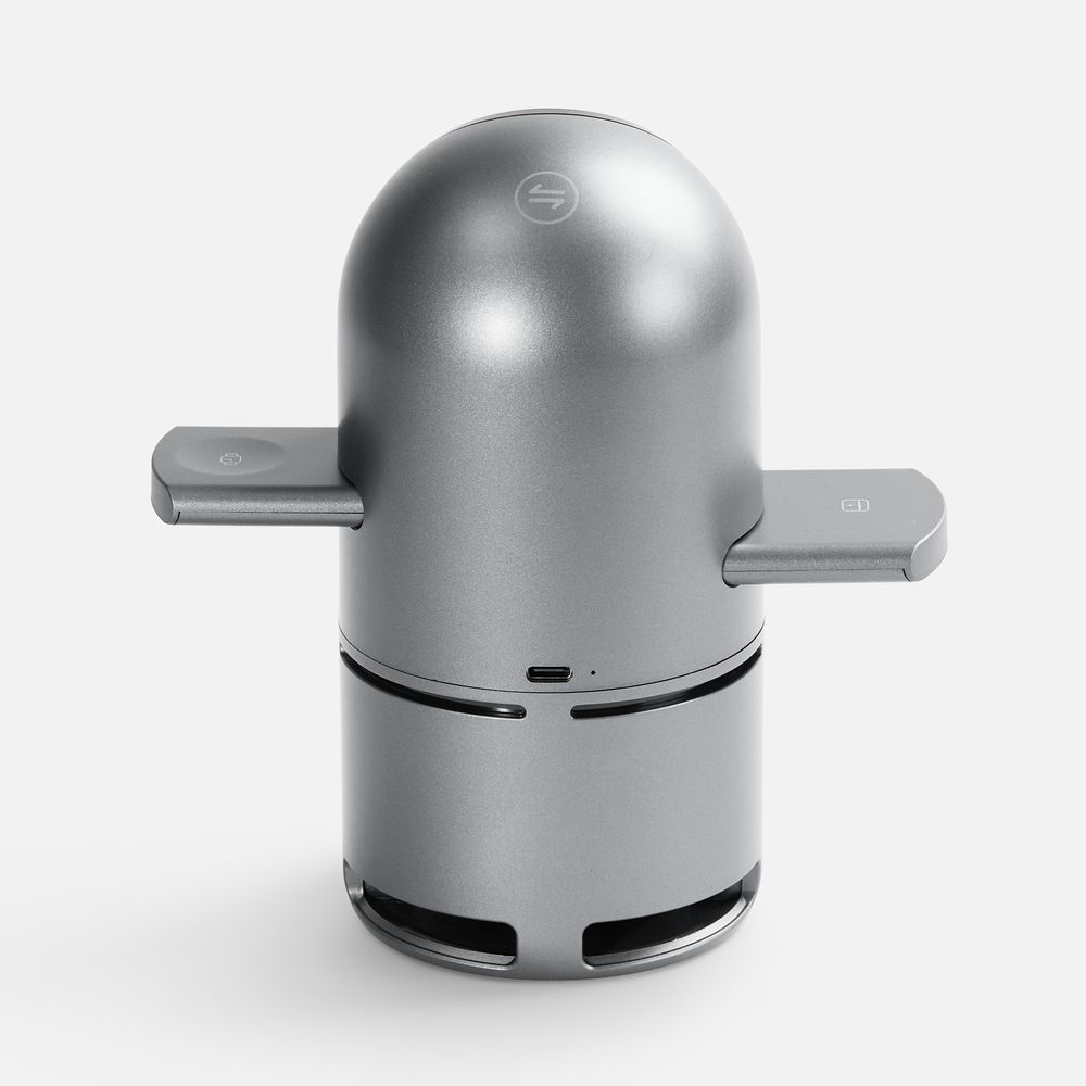 Bluetooth-колонка с беспроводной зарядкой Droid, серая-4