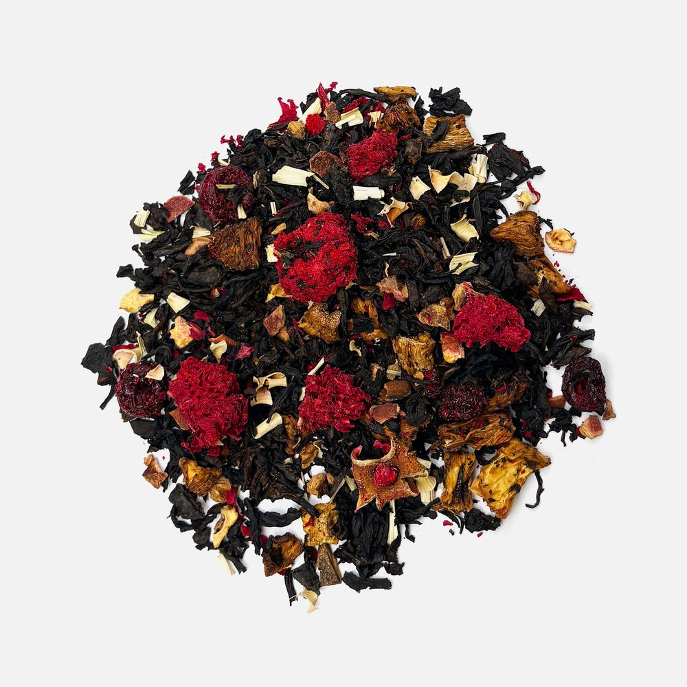 Чай «Сокочай», черный с соком ананаса с вишней, цветками и коркой граната и лемонграссом-2