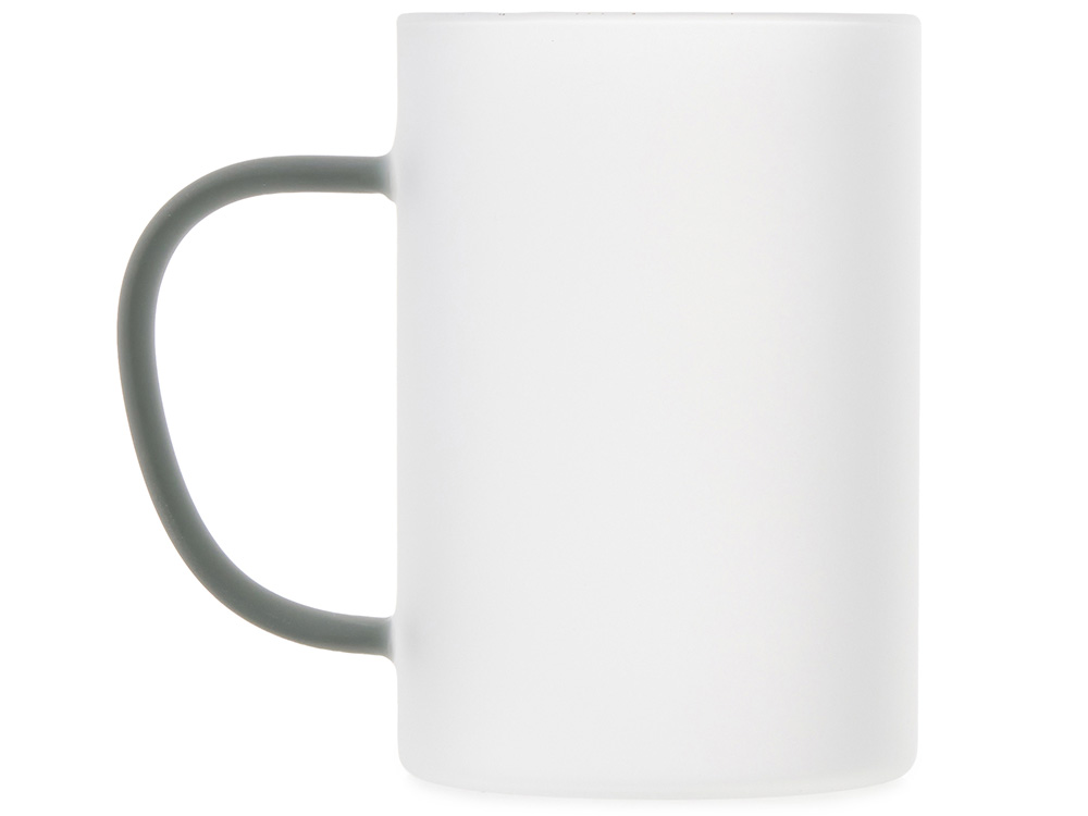 Стеклянная матовая кружка Акцент с цветной ручкой для сублимации, черный-2