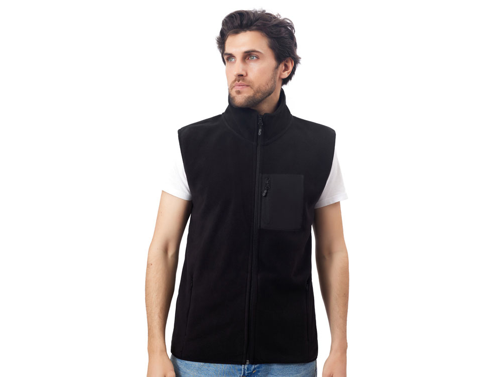 Жилет флисовый Trondheim унисекс, черный-1