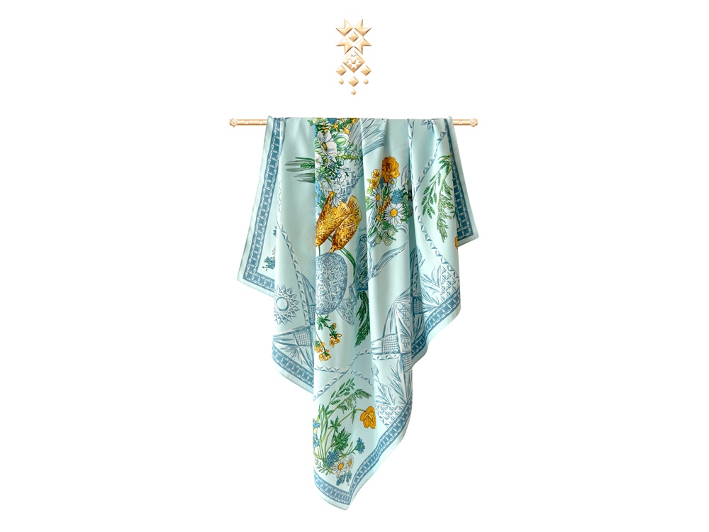 Платок Мелодия хрусталя, голубой-4