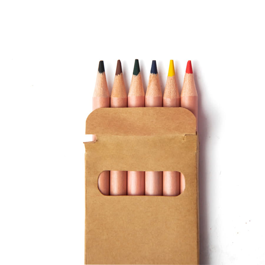 Цветные карандаши мини TINY,6 цветов, бежевый-1