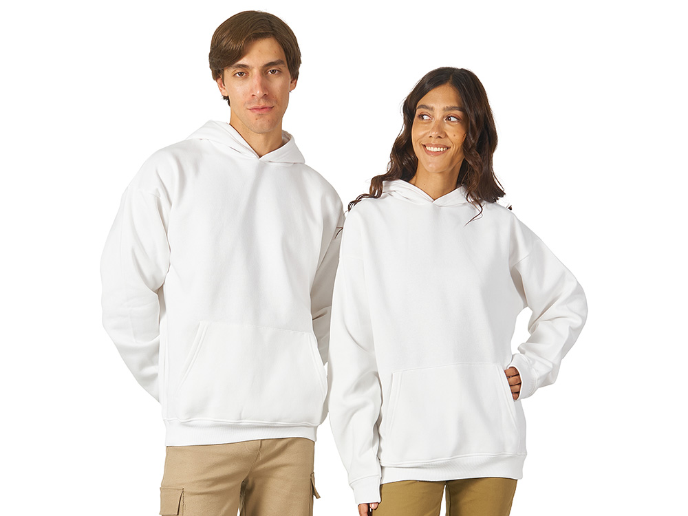 Толстовка с капюшоном оверсайз Berlin унисекс, белый-0