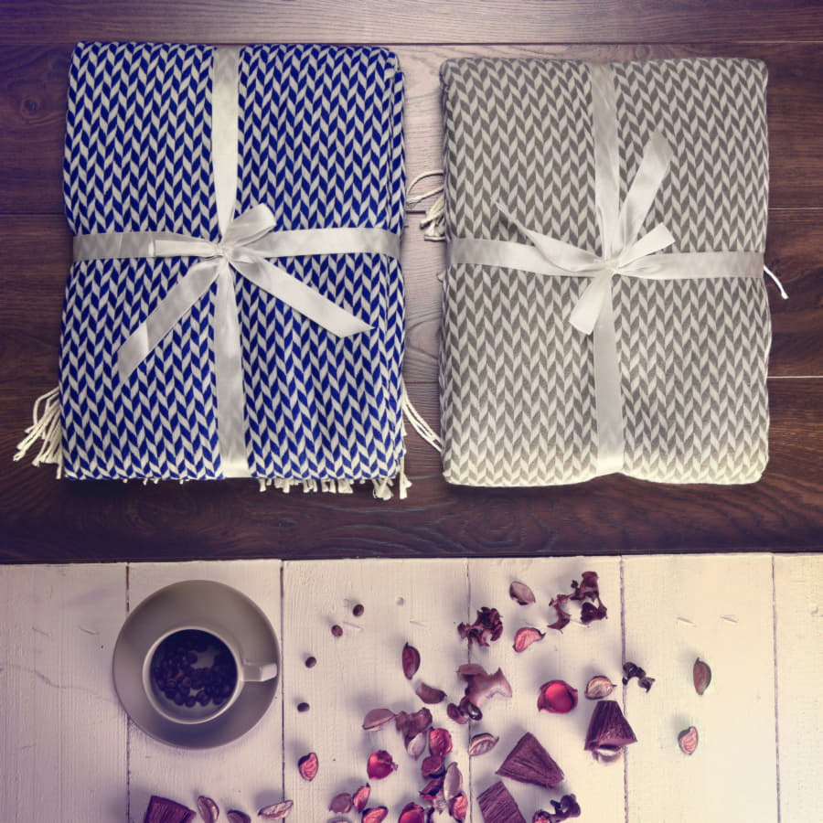 Плед VILLAGE, 130х150 см, акрил 220гр/м2, серый, белый-4