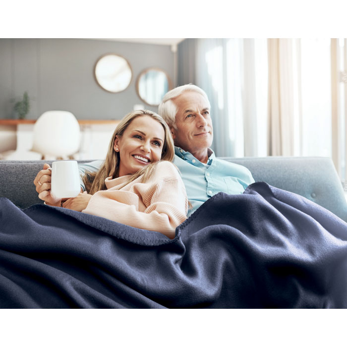 Флисовый дорожный плед из RPET, синий-1