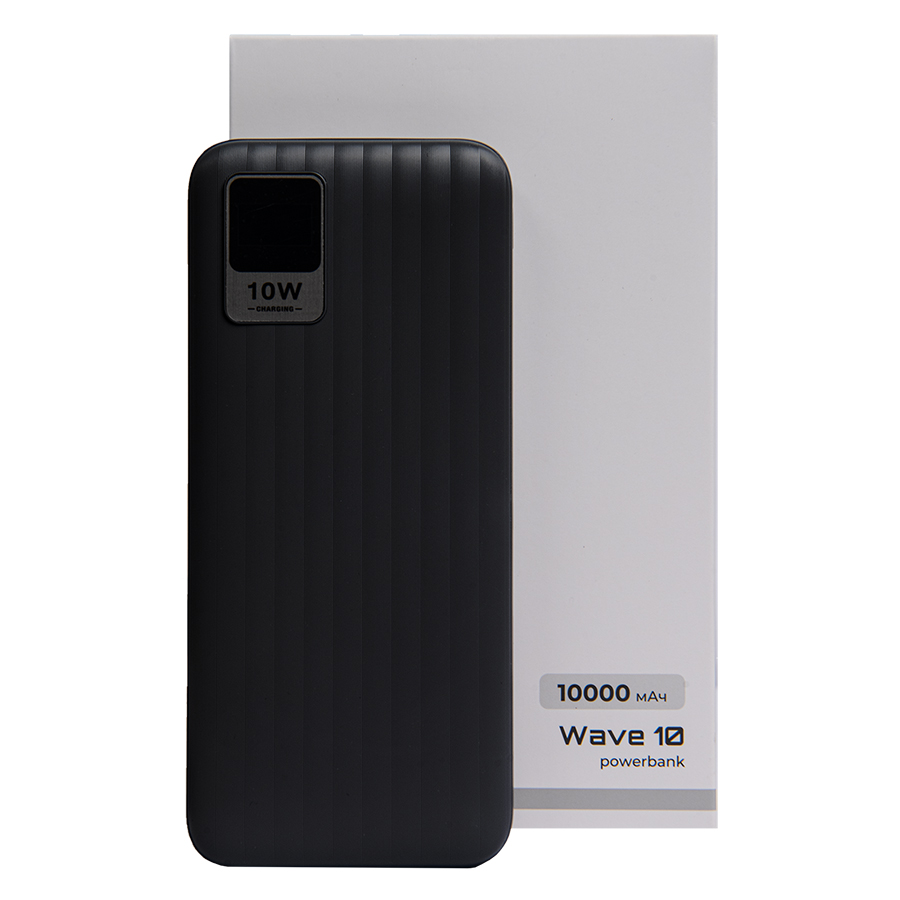 Универсальный аккумулятор Wave 10 (10000 мАч), черный, 14,9х6.7х1,6 см, черный-5