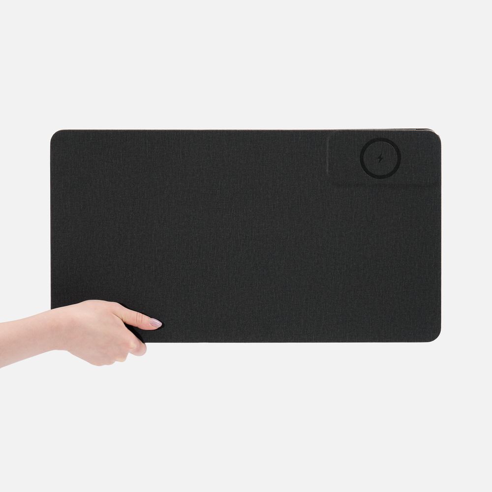 Складной стол для ноутбука с беспроводной зарядкой Kickstand Table, серый-2