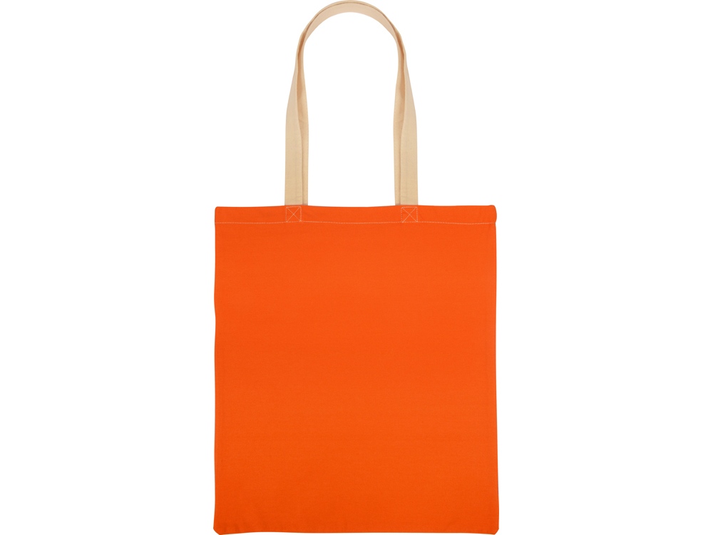 Сумка для шопинга Twin двухцветная из хлопка, 180 г/м2, оранжевый/натуральный-5