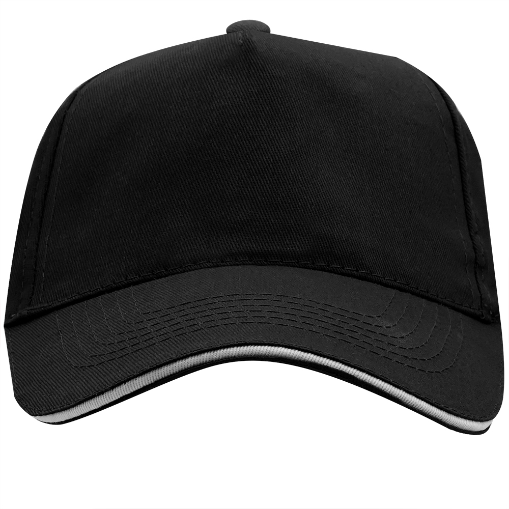 Бейсболка 5-панельная ERIS, Черный-0