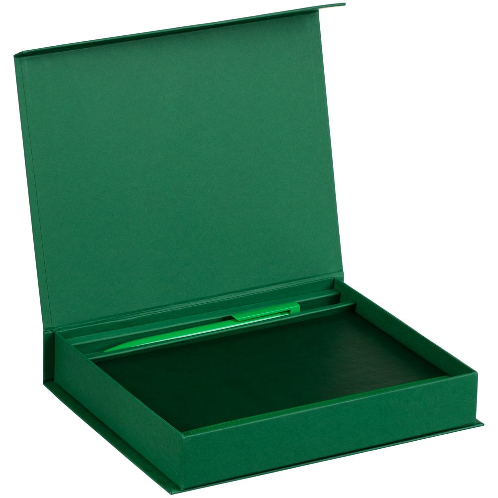 Коробка Duo под ежедневник и ручку, зеленая-3