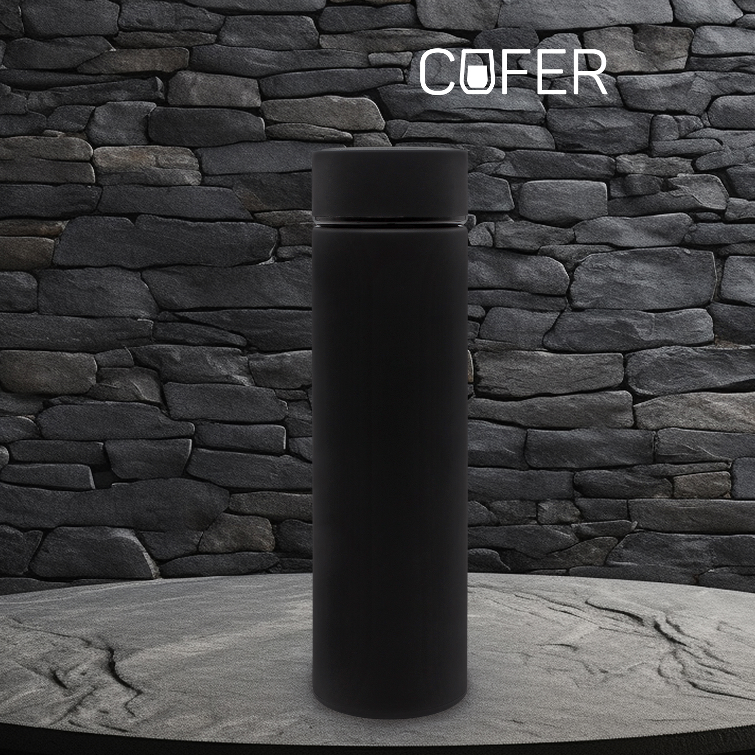 Термос Reactor софт-тач с датчиком температуры (черный)-0