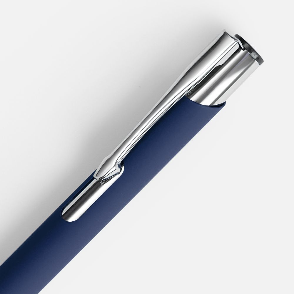 Ручка шариковая Keskus Soft Touch, темно-синяя-3