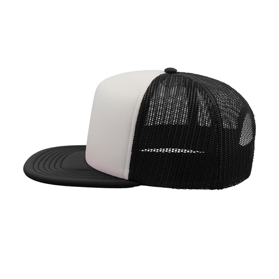 Бейсболка SNAP 90S, 5 клиньев, пластиковая застежка, белый, черный-3