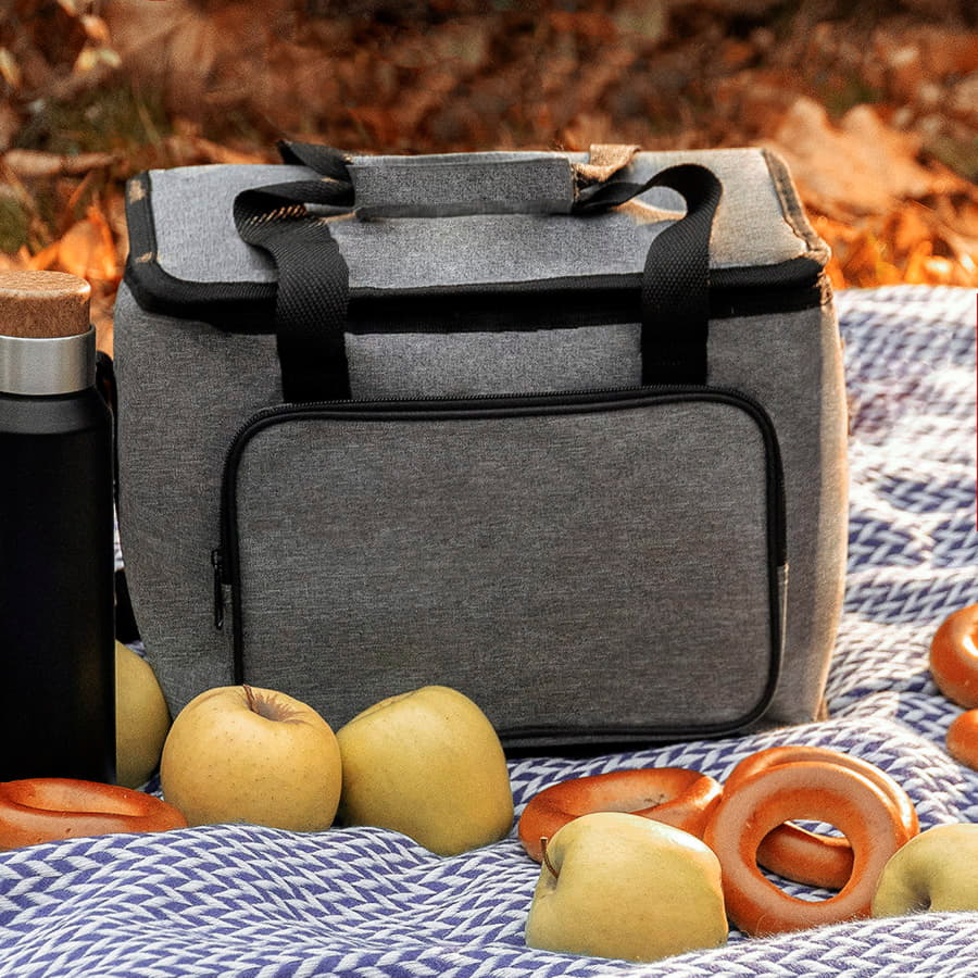 Термосумка с карманом POCKET, серый меланж-4