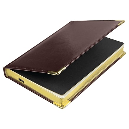 Ежедневник полудатированный Classic Pristine Gold А5, Коричневый / золотой-3