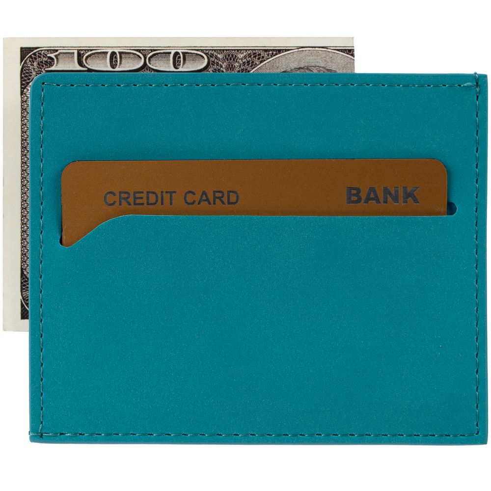 Чехол для карточек Nubuk, бирюзовый-2