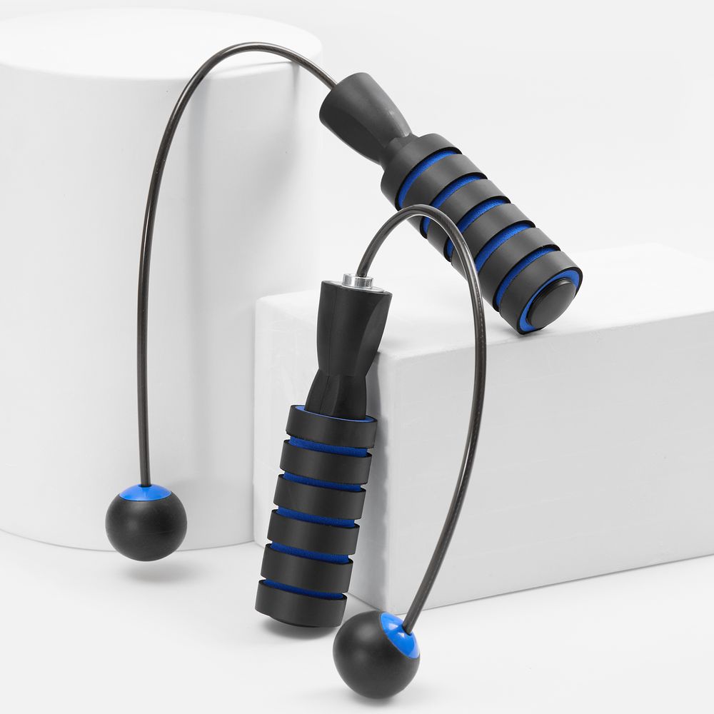 Беспроводная скакалка Silentino, черная с синим-1