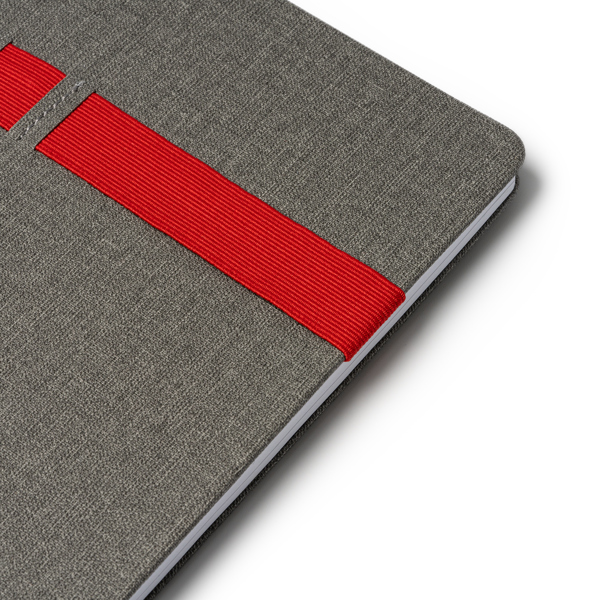 Блокнот A5 SIKAS в твёрдом переплёте, Серо-красный-3