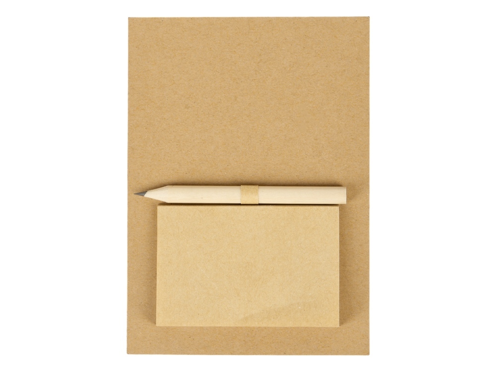 Магнит с блокнотом и карандашом для заметок Magny, натуральный-2