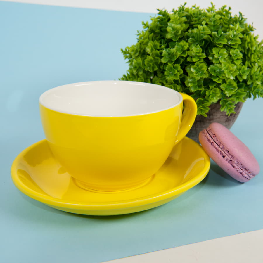 Чайная/кофейная пара CAPPUCCINO, желтый-10