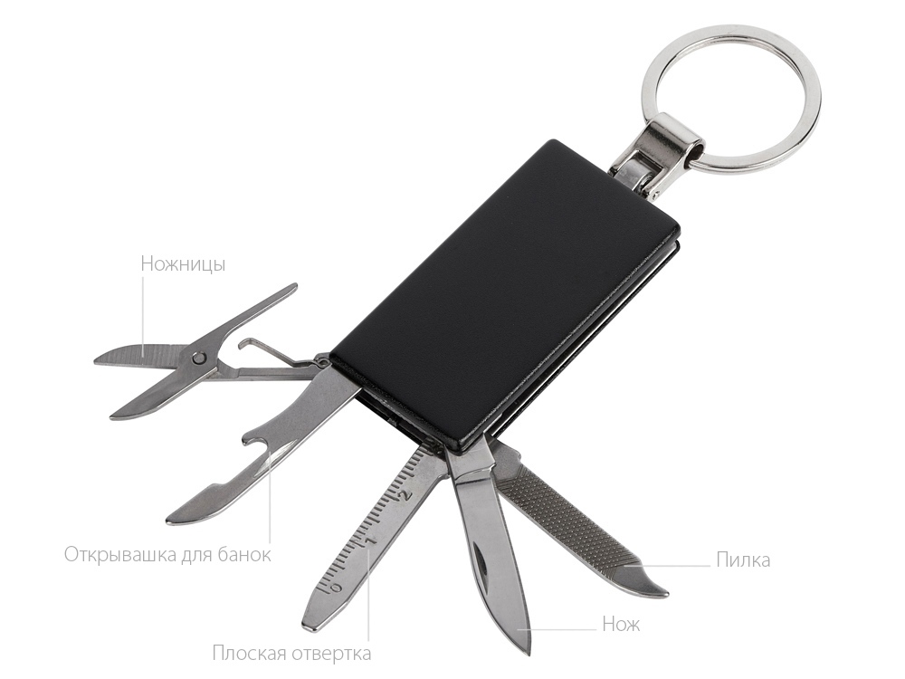 Мультитул-брелок 5-в-1 Badge, черный-1