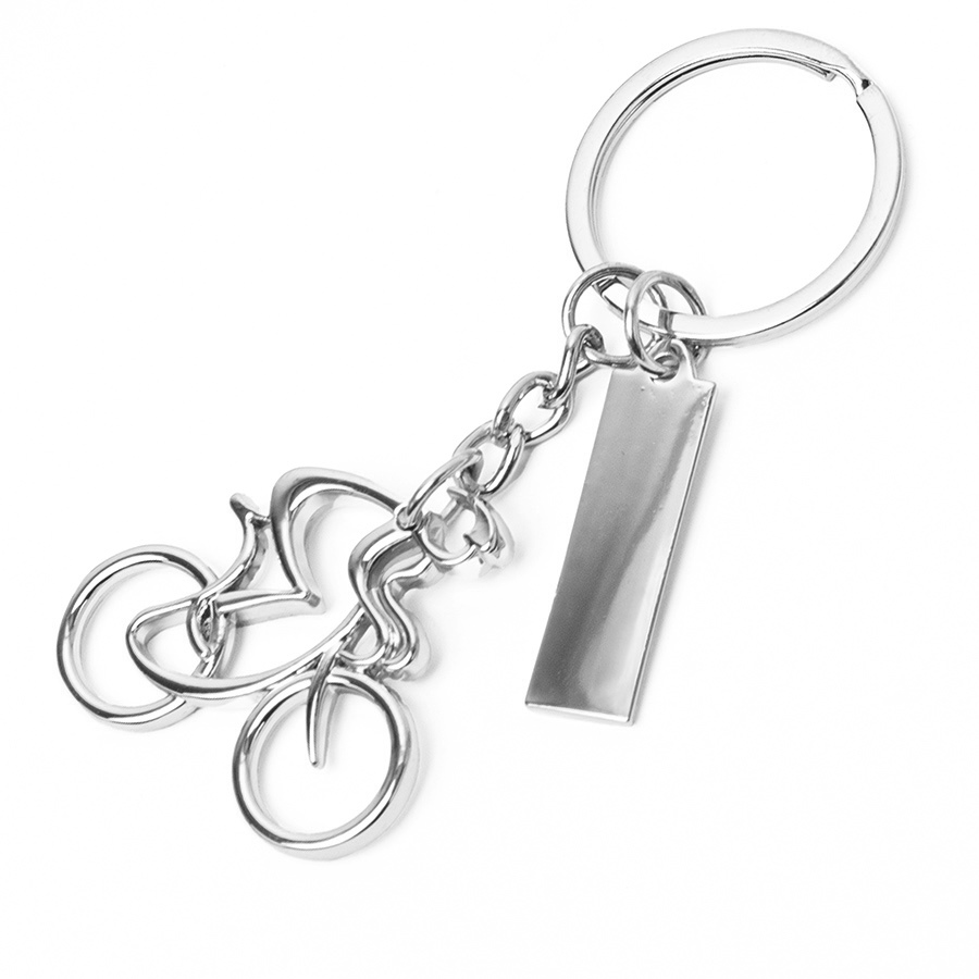 Брелок SILV CYCLIST; 4,0 x 4,0 x 0,4 см; металл, серебристый-0