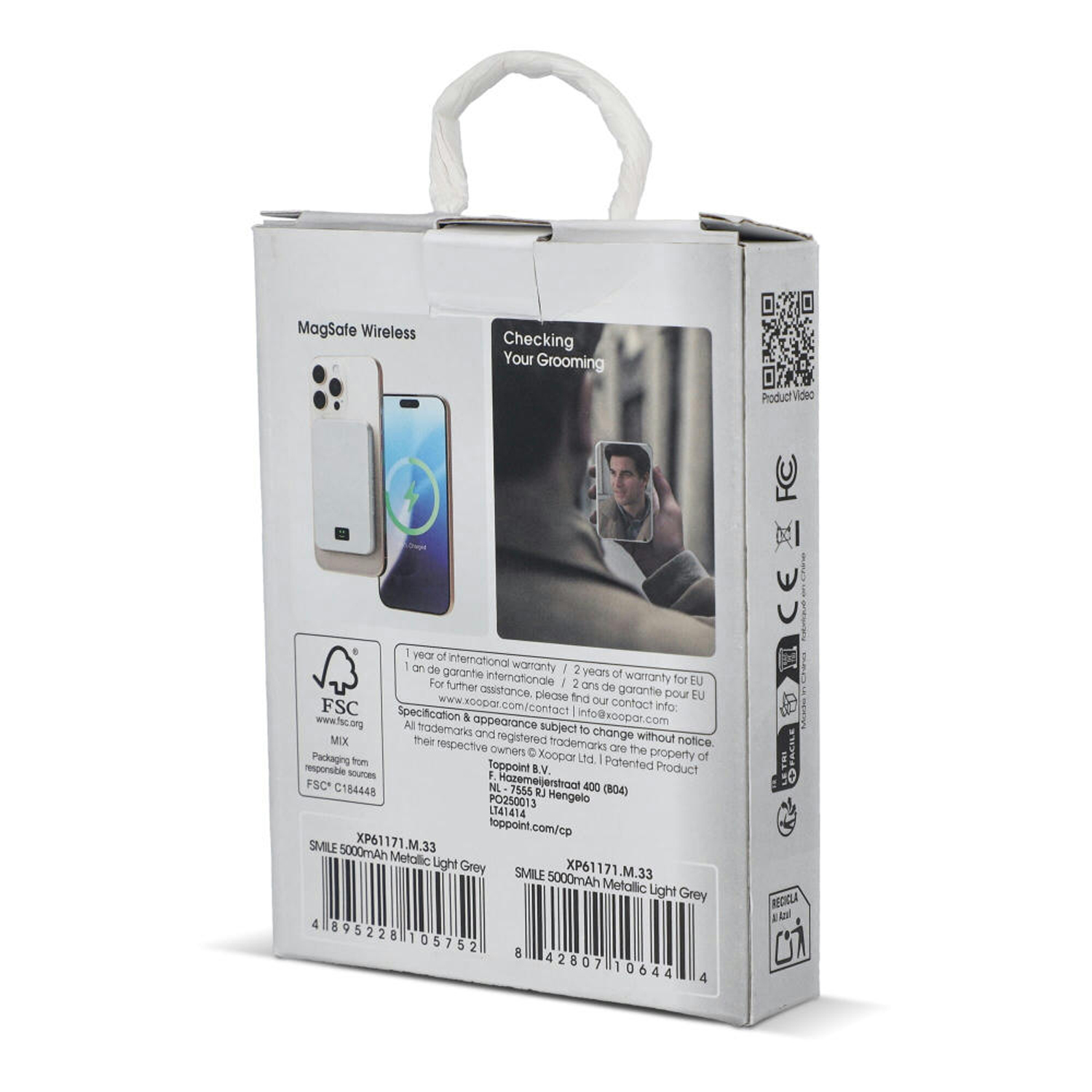 Внешний беспроводной аккумулятор Xoopar Smile с MagSafe и зеркалом, 5000 мА·ч-5